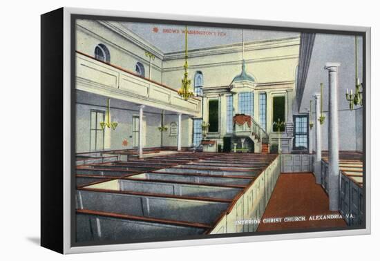 Alexandria, Virginia, Interior View of Christ Church, George Washington's Church-Lantern Press-Framed Stretched Canvas