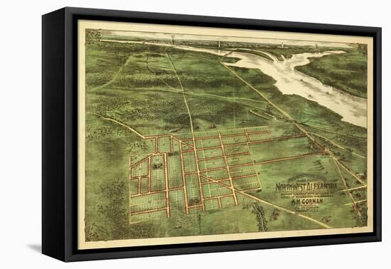 Alexandria, Virginia - Panoramic Map - Alexandria, VA-Lantern Press-Framed Stretched Canvas