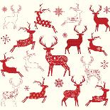 Merry Christmas Reindeer,Reindeer Silhouette Collections.-Alexaz-Mounted Art Print