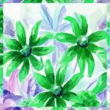 Flowers, Low Poly Pattern-alexcoolok-Art Print