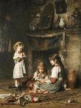 Blowing Bubbles-Alexei Alexeivich Harlamoff-Mounted Giclee Print