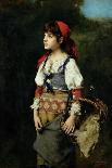 Portrait of a Woman Wearing a Pearl Necklace and Holding a Fan-Alexei Alexevich Harlamoff-Premium Giclee Print