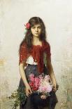 A Peasant Girl in a Red Shawl-Alexei Alexevich Harlamoff-Giclee Print