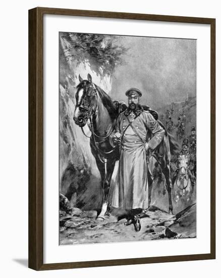 Alexei Nikolaievich Kuropatkin with His Horse, Russo-Japanese War, 1904-5-null-Framed Giclee Print