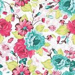 Stylish Beautiful Bright Floral Seamless Pattern. Abstract Elegance Vector Illustration Texture-Alexey Vl B-Framed Art Print