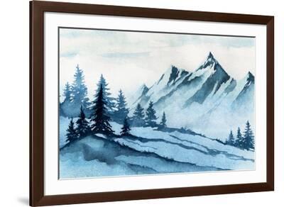 絵画 Winter Mountain ORIGINAL PRINT VINTAGE LITHOGRAPH LITHO WINTER LANDSCAPE