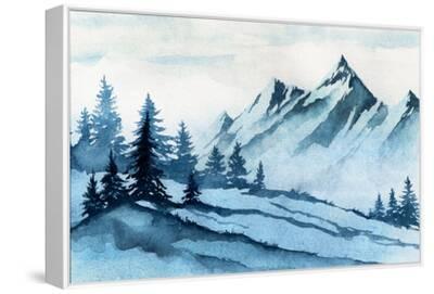 Winter Mountain Landscape Cross Stitch Pattern: Scenic