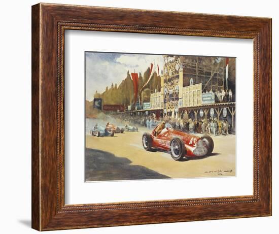 Alfa Romeo Car During Car Racing, Poster-null-Framed Giclee Print