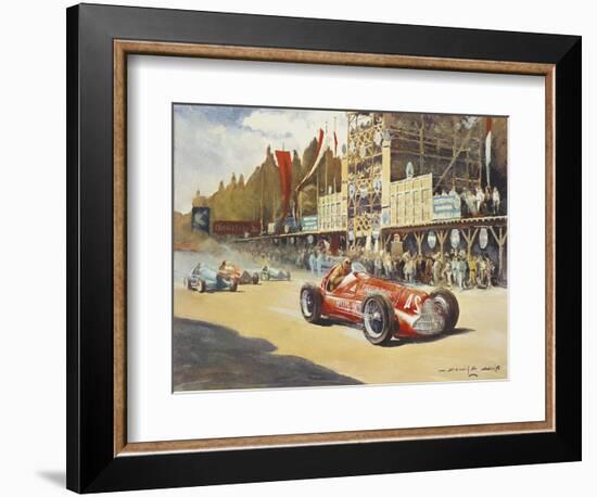 Alfa Romeo Car During Car Racing, Poster-null-Framed Giclee Print