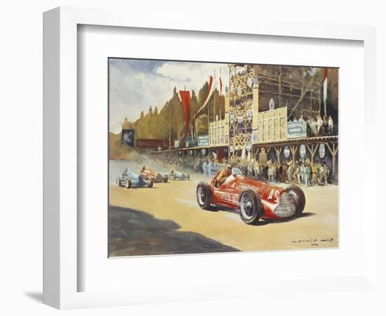 Alfa Romeo Car During Car Racing, Poster-null-Framed Giclee Print