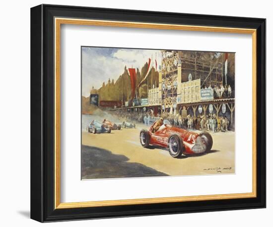 Alfa Romeo Car During Car Racing, Poster-null-Framed Giclee Print