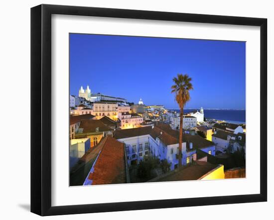 Alfama at Dusk, Seen from the Portas Do Sol Belvedere, Lisbon, Portugal-Mauricio Abreu-Framed Photographic Print