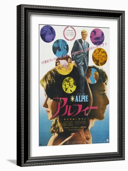 Alfie, Top, in Collage and Bottom Right: Michael Caine on Japanese Poster Art, 1966-null-Framed Art Print