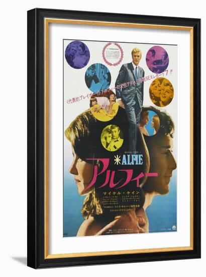 Alfie, Top, in Collage and Bottom Right: Michael Caine on Japanese Poster Art, 1966-null-Framed Art Print