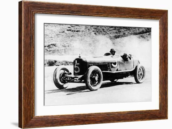 Alfieri Maserati and Guerino Bertocchi in a Type 26 Maserati, Targa Florio Race, Sicily, 1926-null-Framed Photographic Print