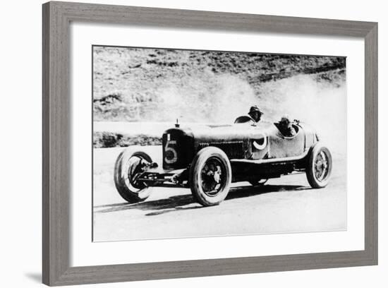 Alfieri Maserati and Guerino Bertocchi in a Type 26 Maserati, Targa Florio Race, Sicily, 1926-null-Framed Photographic Print