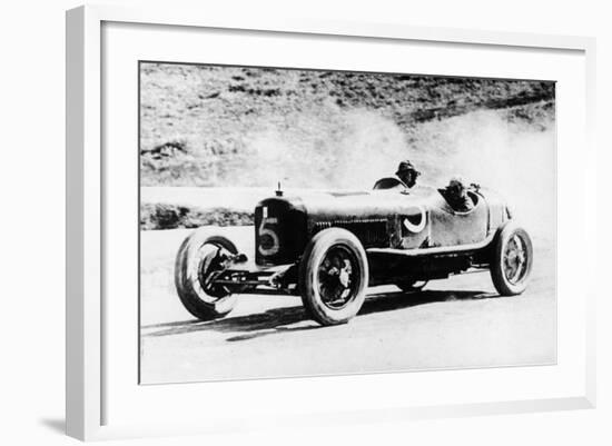 Alfieri Maserati and Guerino Bertocchi in a Type 26 Maserati, Targa Florio Race, Sicily, 1926-null-Framed Photographic Print