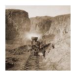 First Construction Train passing the Palisades, Ten Mile Cañon, Nevada, 1866-1869-Alfred A^ Hart-Art Print