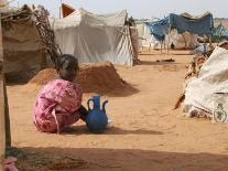 A Girl Washes Plates for Her Family in the North Darfur Refugee Camp of El Sallam October 4, 2006-Alfred De Montesquiou-Photographic Print