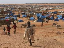 Children Play in the North Darfur Refugee Camp of El Sallam on Wednesday October 4, 2006-Alfred De Montesquiou-Photographic Print