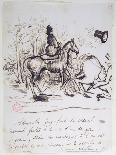 George Sand's Horse Displaying Sangfroid Behind the Stumbling Horse of Alfred De Musset-Alfred de Musset-Giclee Print