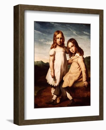 Alfred Dedreux (1810-60) as a Child with His Sister, Elisabeth, 1816-17-Theodore Gericault-Framed Giclee Print