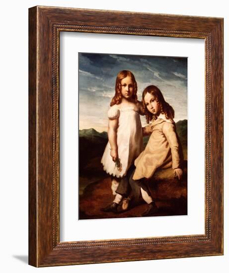 Alfred Dedreux (1810-60) as a Child with His Sister, Elisabeth, 1816-17-Theodore Gericault-Framed Giclee Print