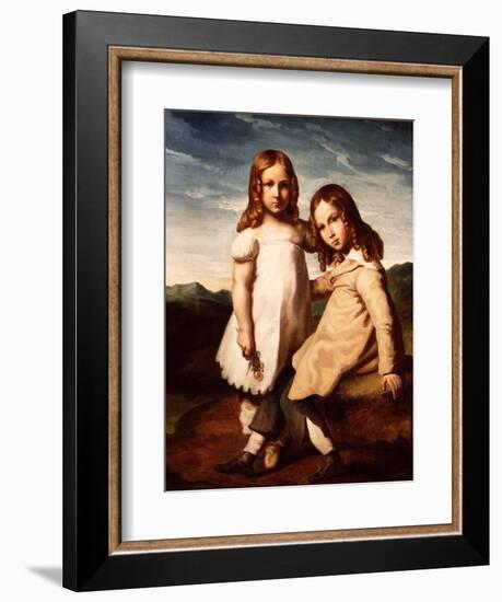 Alfred Dedreux (1810-60) as a Child with His Sister, Elisabeth, 1816-17-Theodore Gericault-Framed Giclee Print