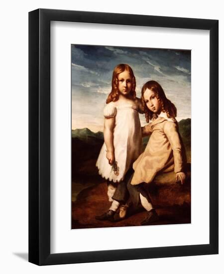 Alfred Dedreux (1810-60) as a Child with His Sister, Elisabeth, 1816-17-Theodore Gericault-Framed Giclee Print