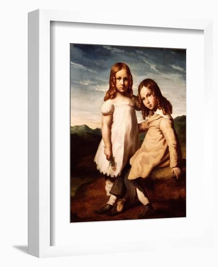 Alfred Dedreux (1810-60) as a Child with His Sister, Elisabeth, 1816-17-Theodore Gericault-Framed Giclee Print