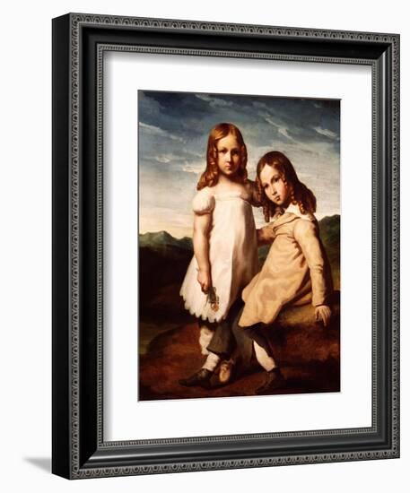 Alfred Dedreux (1810-60) as a Child with His Sister, Elisabeth, 1816-17-Theodore Gericault-Framed Giclee Print