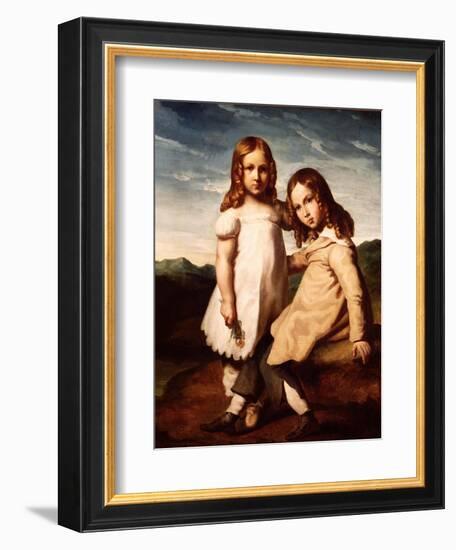 Alfred Dedreux (1810-60) as a Child with His Sister, Elisabeth, 1816-17-Theodore Gericault-Framed Giclee Print