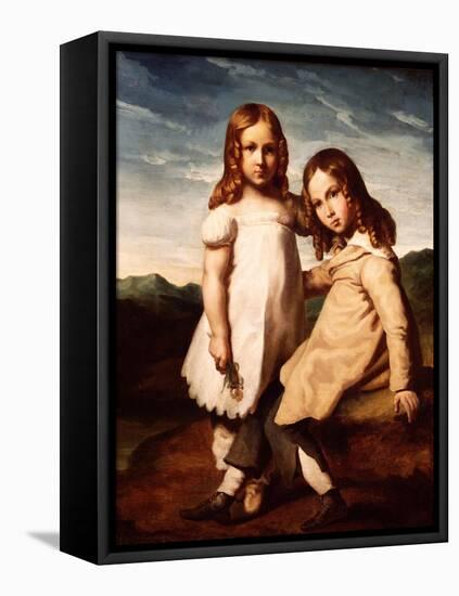 Alfred Dedreux (1810-60) as a Child with His Sister, Elisabeth, 1816-17-Theodore Gericault-Framed Premier Image Canvas