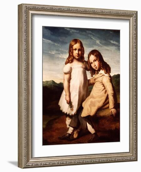 Alfred Dedreux (1810-60) as a Child with His Sister, Elisabeth, 1816-17-Theodore Gericault-Framed Giclee Print