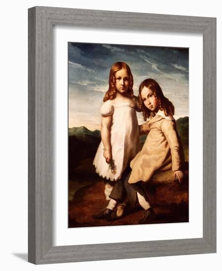 Alfred Dedreux (1810-60) as a Child with His Sister, Elisabeth, 1816-17-Theodore Gericault-Framed Giclee Print