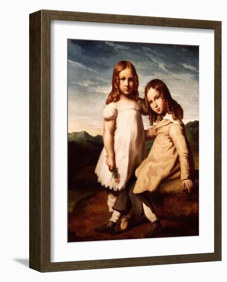 Alfred Dedreux (1810-60) as a Child with His Sister, Elisabeth, 1816-17-Theodore Gericault-Framed Giclee Print