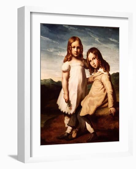 Alfred Dedreux (1810-60) as a Child with His Sister, Elisabeth, 1816-17-Theodore Gericault-Framed Giclee Print