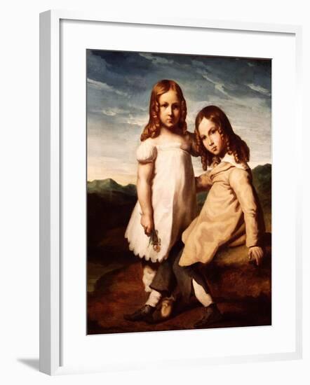 Alfred Dedreux (1810-60) as a Child with His Sister, Elisabeth, 1816-17-Theodore Gericault-Framed Giclee Print