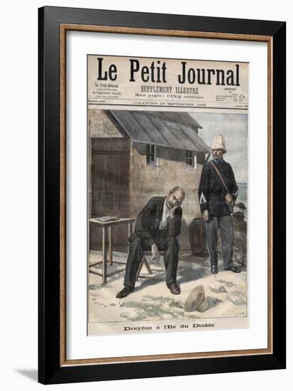 Alfred Dreyfus on Devil's Island, illustration from 'Le Petit Journal', September 1896-French School-Framed Giclee Print