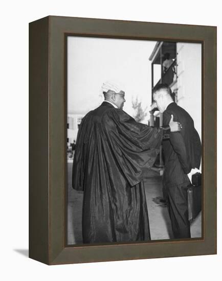 Alfred F. Adderly Talking with Miami Detective James O. Barker-Ralph Morse-Framed Premier Image Canvas