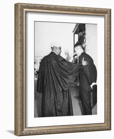 Alfred F. Adderly Talking with Miami Detective James O. Barker-Ralph Morse-Framed Photographic Print