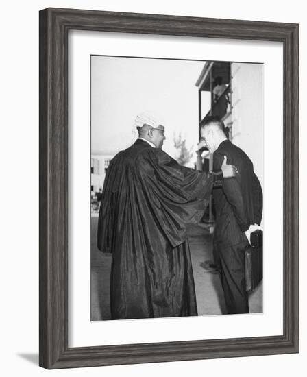 Alfred F. Adderly Talking with Miami Detective James O. Barker-Ralph Morse-Framed Photographic Print