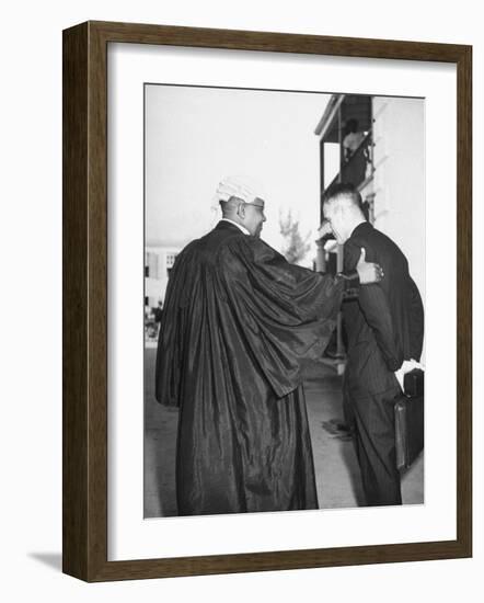 Alfred F. Adderly Talking with Miami Detective James O. Barker-Ralph Morse-Framed Photographic Print