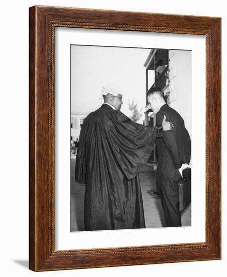 Alfred F. Adderly Talking with Miami Detective James O. Barker-Ralph Morse-Framed Photographic Print