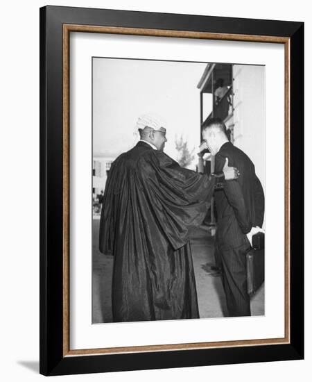 Alfred F. Adderly Talking with Miami Detective James O. Barker-Ralph Morse-Framed Photographic Print