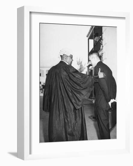 Alfred F. Adderly Talking with Miami Detective James O. Barker-Ralph Morse-Framed Photographic Print