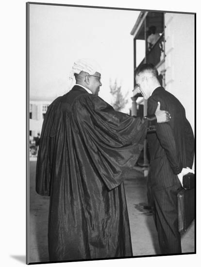 Alfred F. Adderly Talking with Miami Detective James O. Barker-Ralph Morse-Mounted Photographic Print
