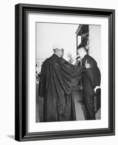 Alfred F. Adderly Talking with Miami Detective James O. Barker-Ralph Morse-Framed Photographic Print