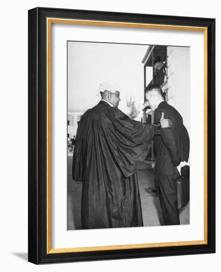 Alfred F. Adderly Talking with Miami Detective James O. Barker-Ralph Morse-Framed Photographic Print