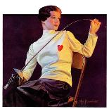 "Female Fencer," Saturday Evening Post Cover, April 1, 1933-Alfred F. Cammarata-Giclee Print